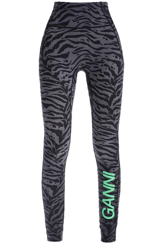 Ganni Women's Animal Print Sports Leggings