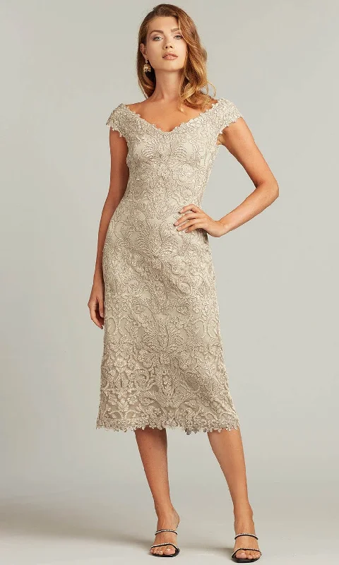 Tadashi Shoji ALX21244MD - Embroidered V-Neck Formal Dress