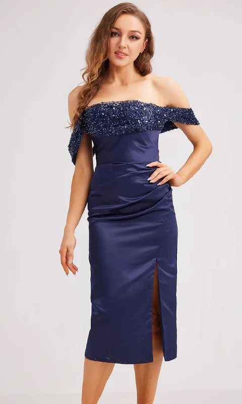 J'Adore Dresses J23061 - Off-Shoulder Sequin Formal Dress