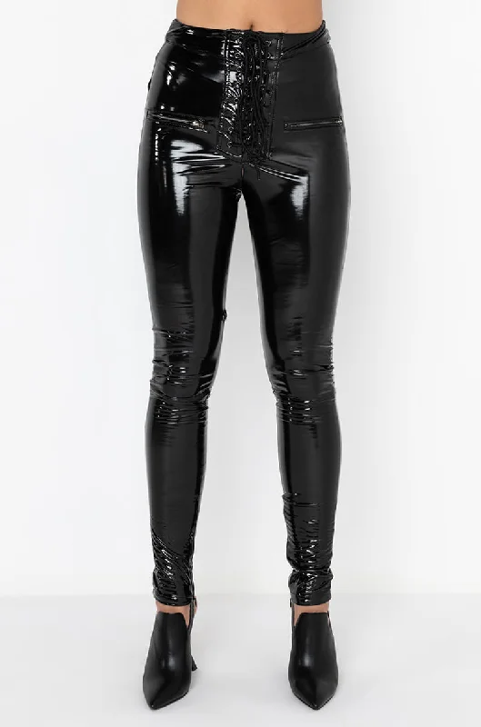 TE DESEO FAUX PATENT LEATHER LEGGING