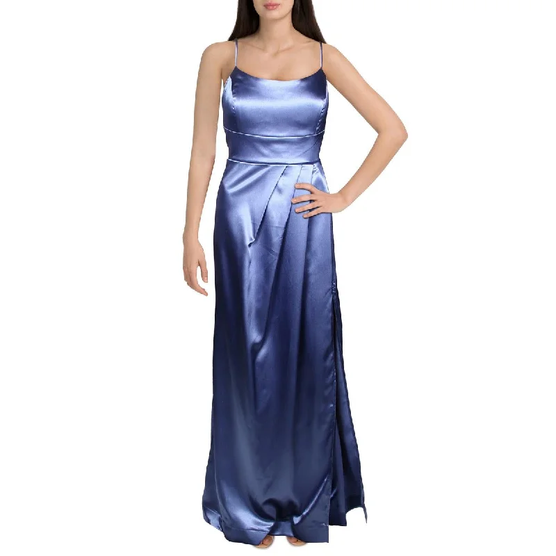 Teeze Me Womens Juniors Satin Pleated Formal Dress