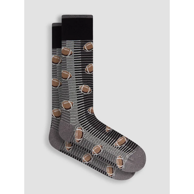 Bugatchi Football Mercerized Socks - Black