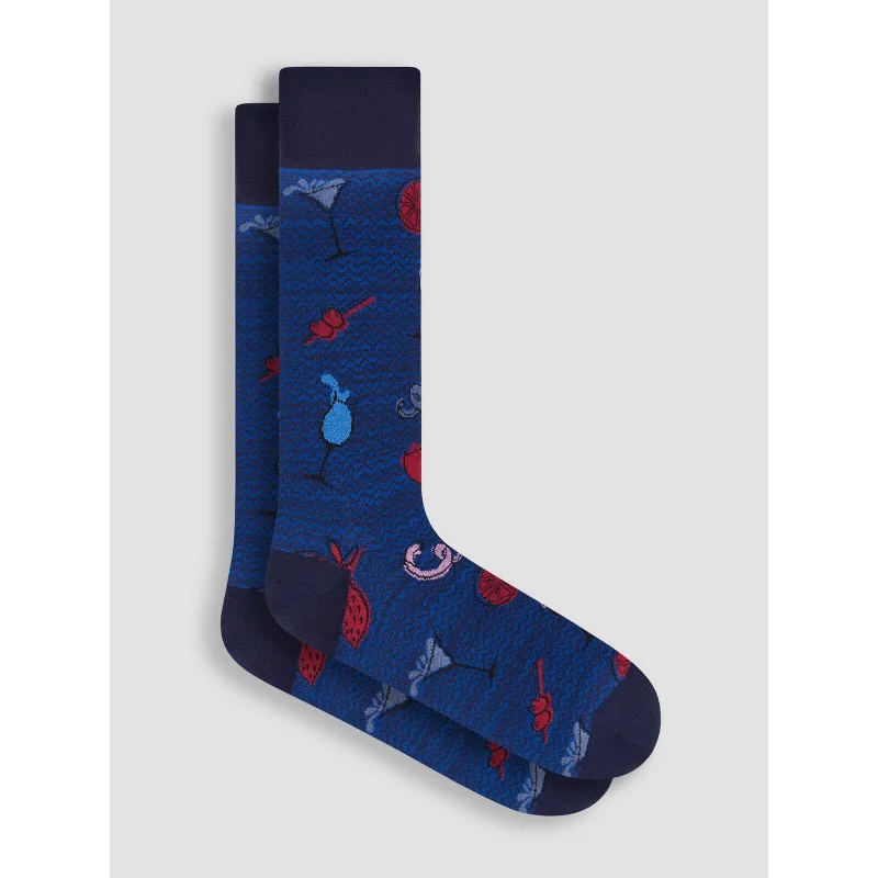 Bugatchi Happy Hour Mercerized Socks - Navy