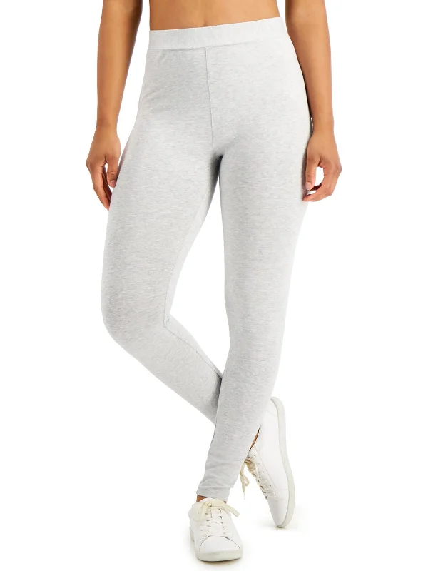 Petites Womens Knit Mid-Rise Leggings