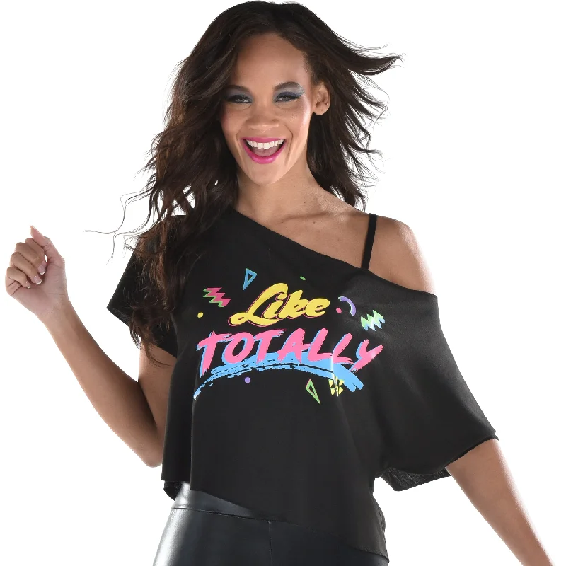 Off the Shoulder Crop Graphic Tee for Adults