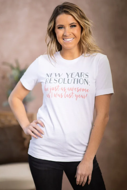 White New Years Resolutions Graphic Tee