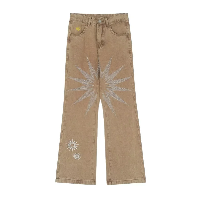 DF| Heavy Starburst Daisy Embroidery Jeans