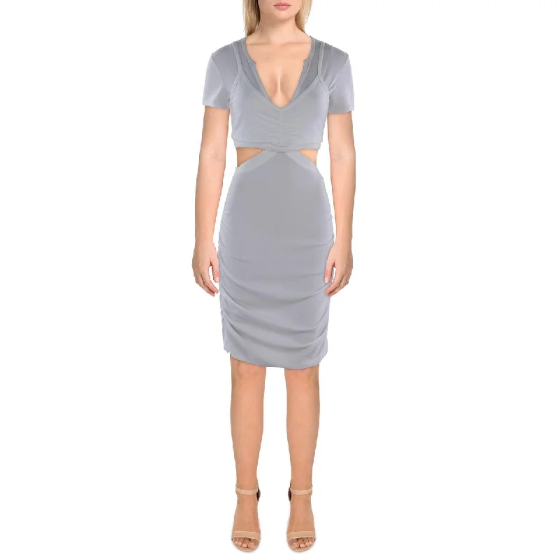 Womens Knee-Length Cutout Bodycon Dress