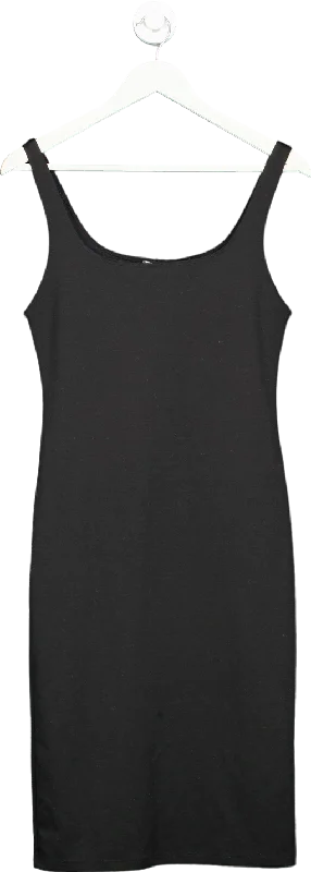 Zara Black Sleeveless Bodycon Dress UK L