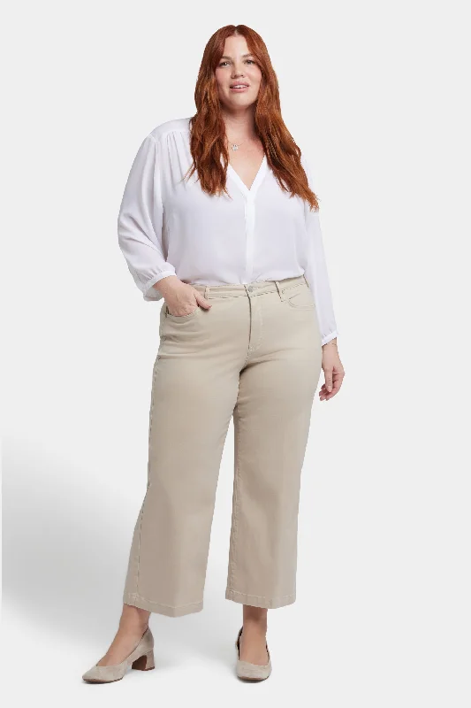 Teresa Wide Leg Ankle Jeans In Plus Size - Feather