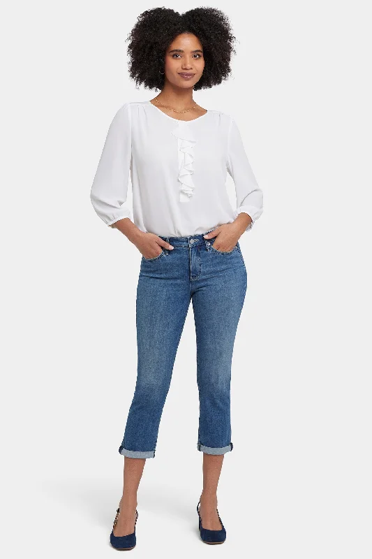 Chloe Skinny Capri Jeans In Petite - Costa Brava