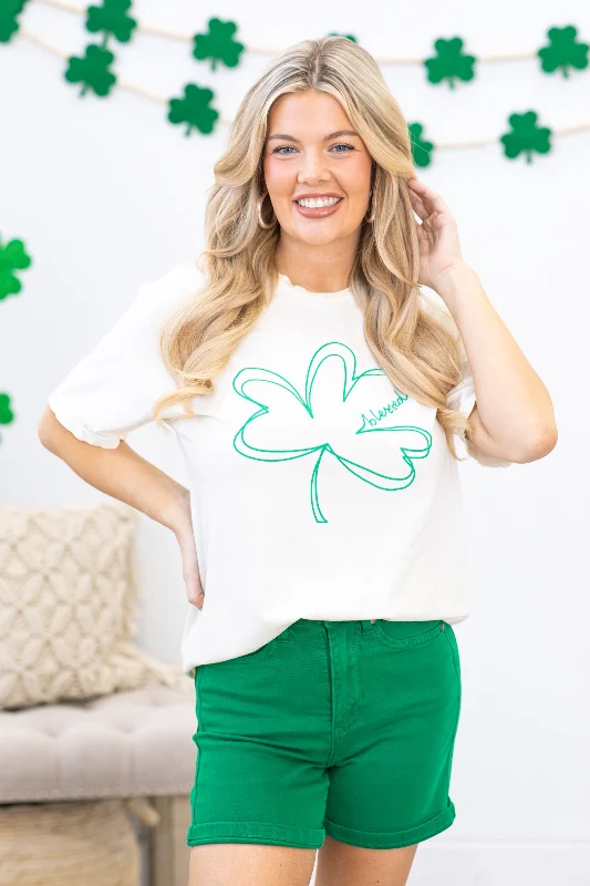 Ivory Blessed Clover Graphic Tee