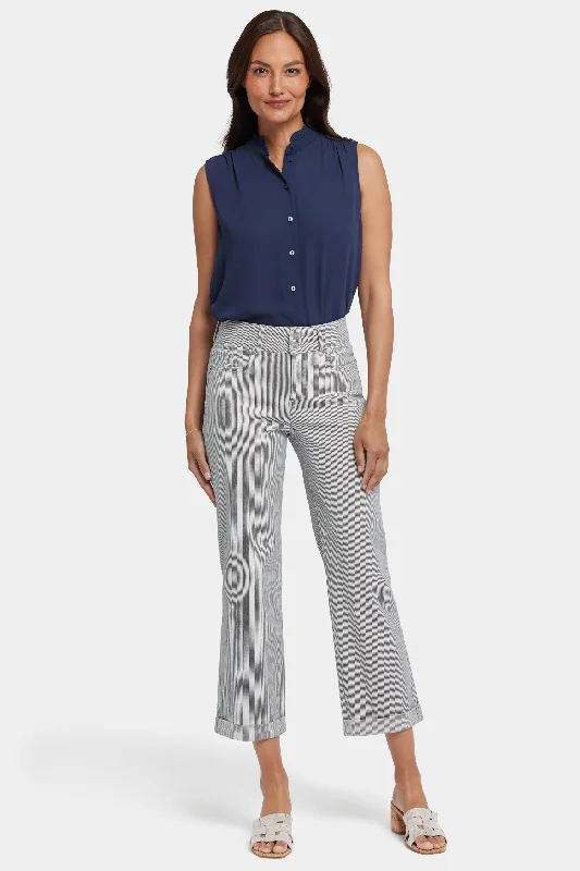 Bailey Relaxed Straight Crop Jeans - Luarca Stripe