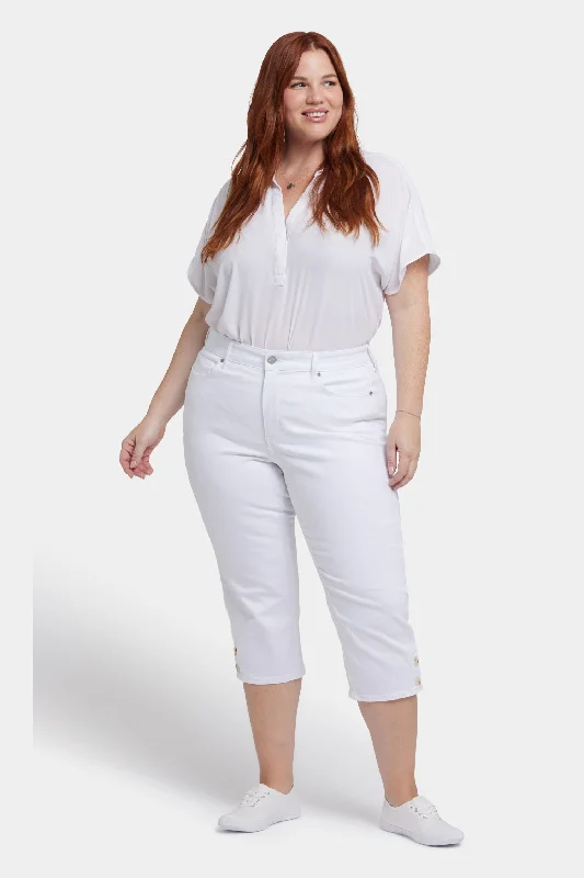 Marilyn Straight Crop Jeans In Plus Size - Optic White