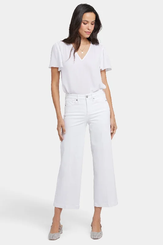 Teresa Wide Leg Ankle Jeans In Petite - Optic White