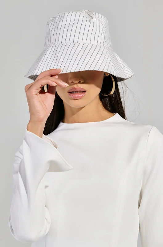 DELILA PINSTRIPE BUCKET HAT