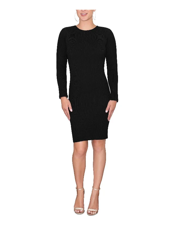 Womens Knit Open Back Bodycon Dress