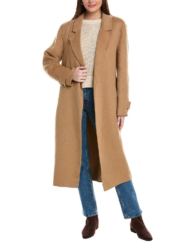 Reiss Brooks Long Length Belted Wool-Blend Coat