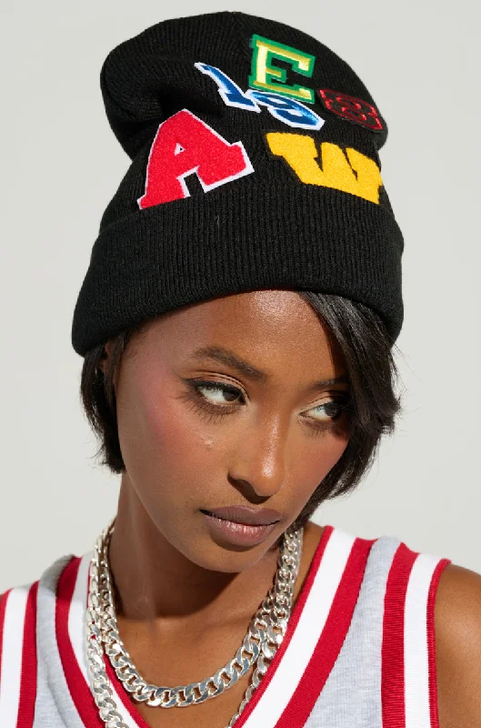 SPORTS VIBES PATCH BEANIE