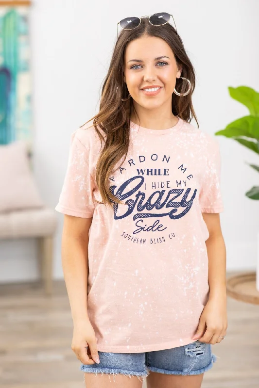 Peach Hide My Crazy Side Graphic Tee