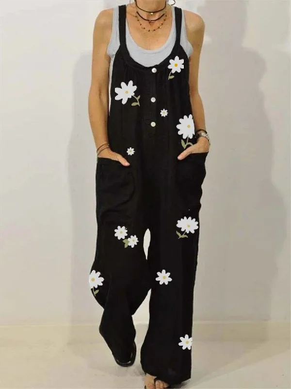 Little Flower Printed Casual Jumpsuit