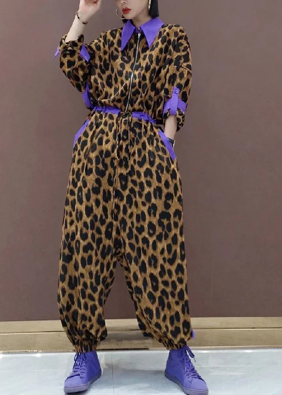 Unique Leopard Fall Fashion Spring Jumpsuit Pants