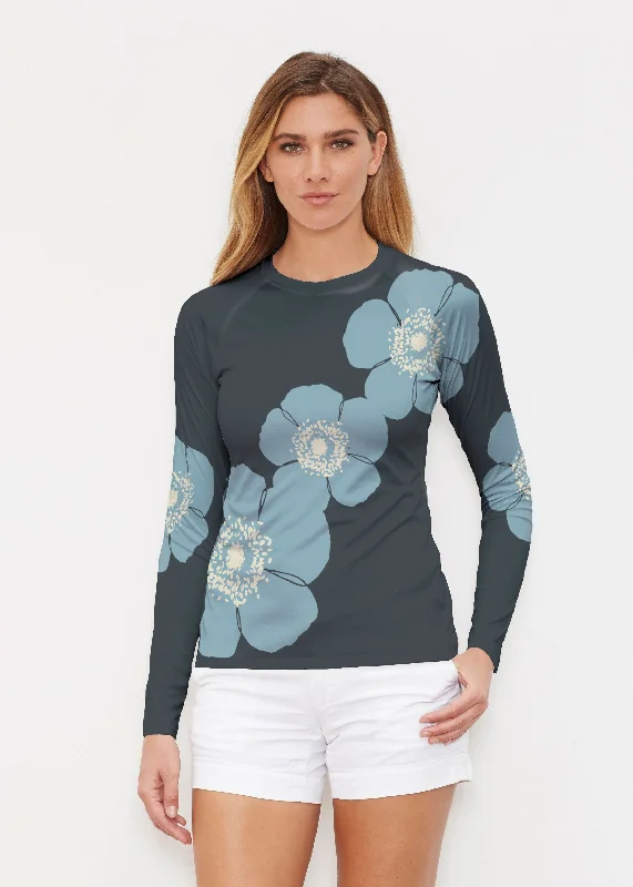 Poppy SteelBlue-Grey (7066) ~ Long Sleeve Rash Guard