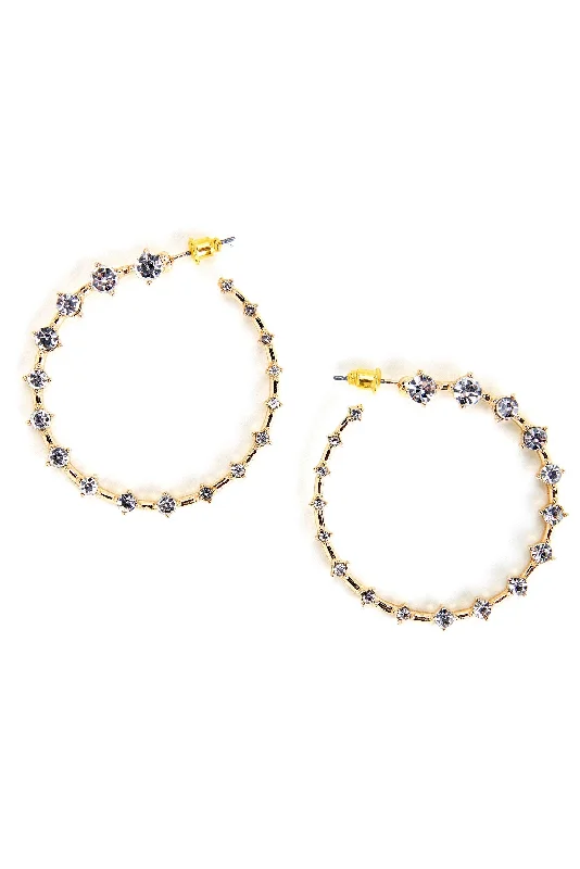 Flashy Rhinestone Mini Hoop Earrings