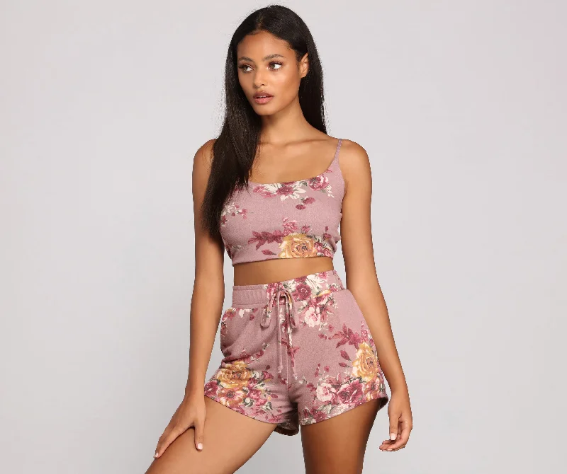 Floral Dreams Cropped Pajama Tank