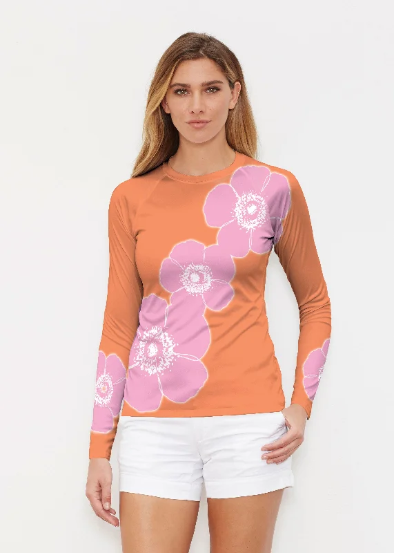 Poppy Orange-Pink (7108) ~ Long Sleeve Rash Guard