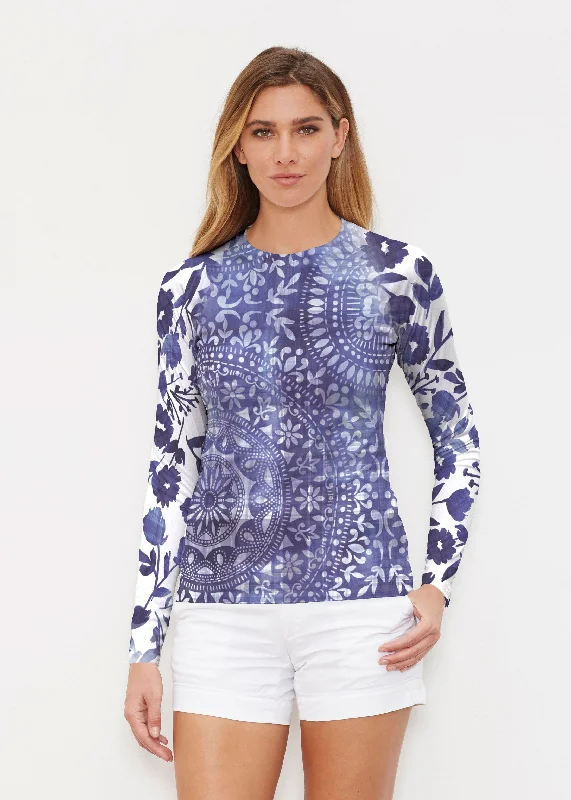 Medallion Flower (13453) ~ Long Sleeve Rash Guard