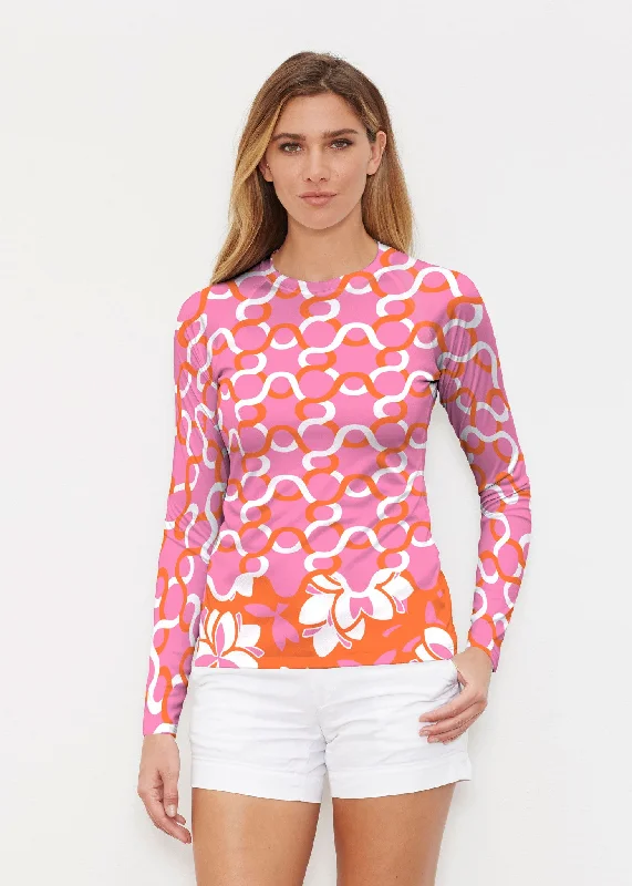 Squiggles Pink (20341) ~ Long Sleeve Rash Guard