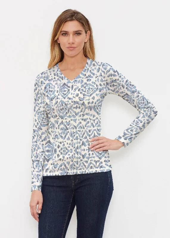 Batik Zebra (7753) ~ Butterknit Long Sleeve V-Neck Top