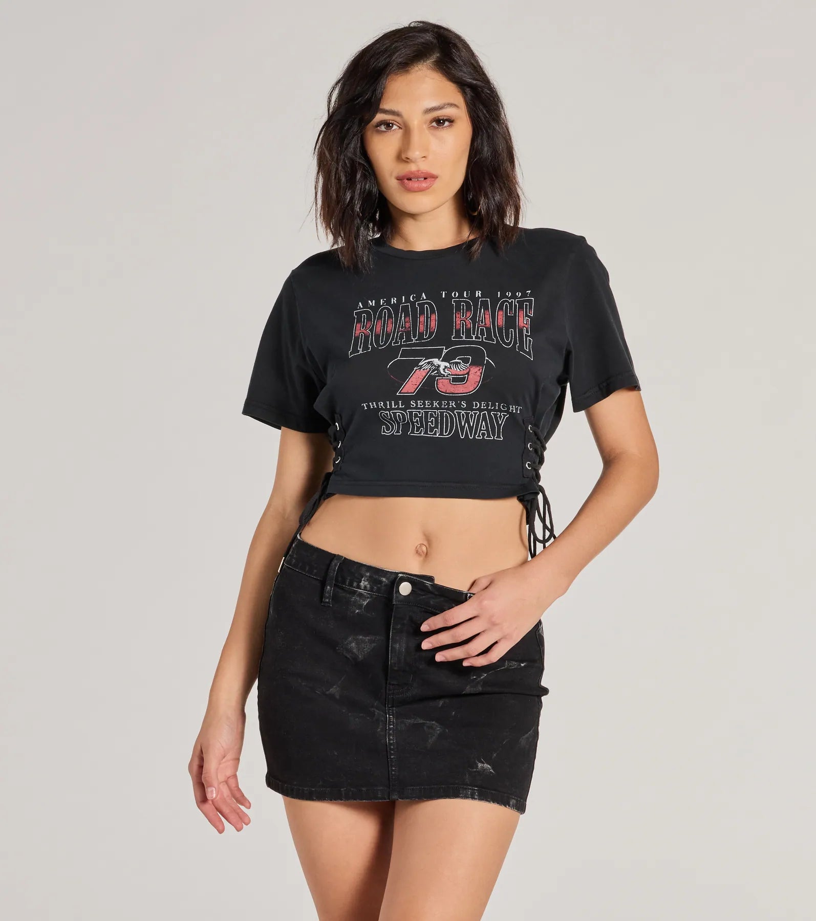 Road Race Cropped Graphic Tee