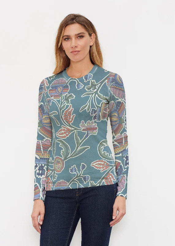 Patterns At Play Blue (7827) ~ Butterknit Long Sleeve Crew Top