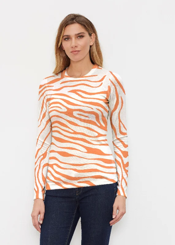 Zebra Orange (7042) ~ Butterknit Long Sleeve Crew Top