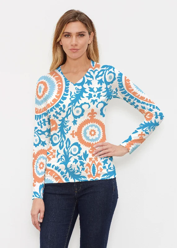 Archery Navy (14208) ~ Butterknit Long Sleeve V-Neck Top