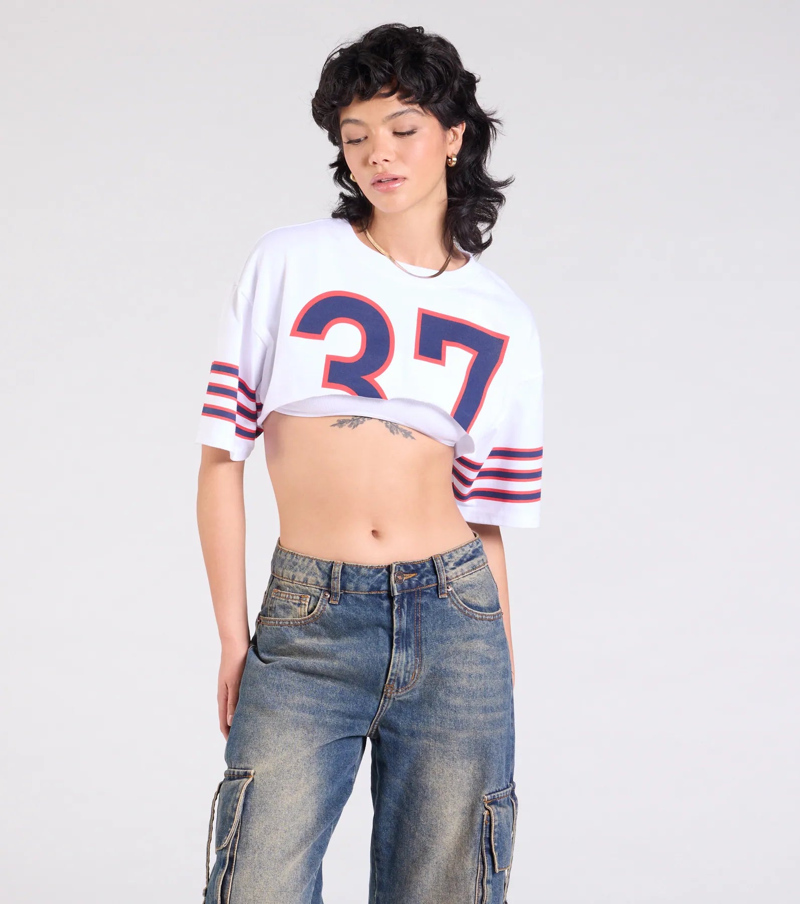 Go Team Varsity Graphic Crop Tee