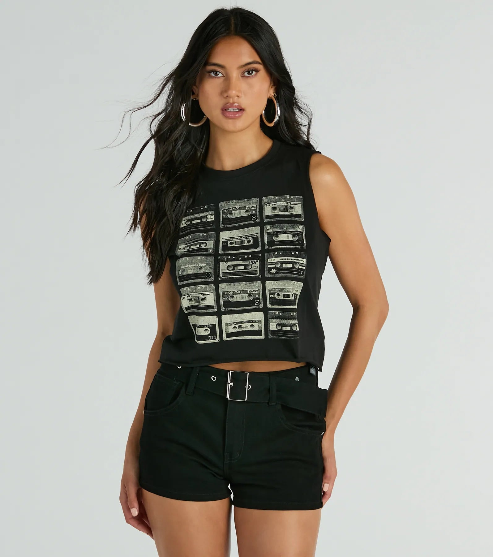 Kickin It Old School Cassette Graphic Muscle Tee