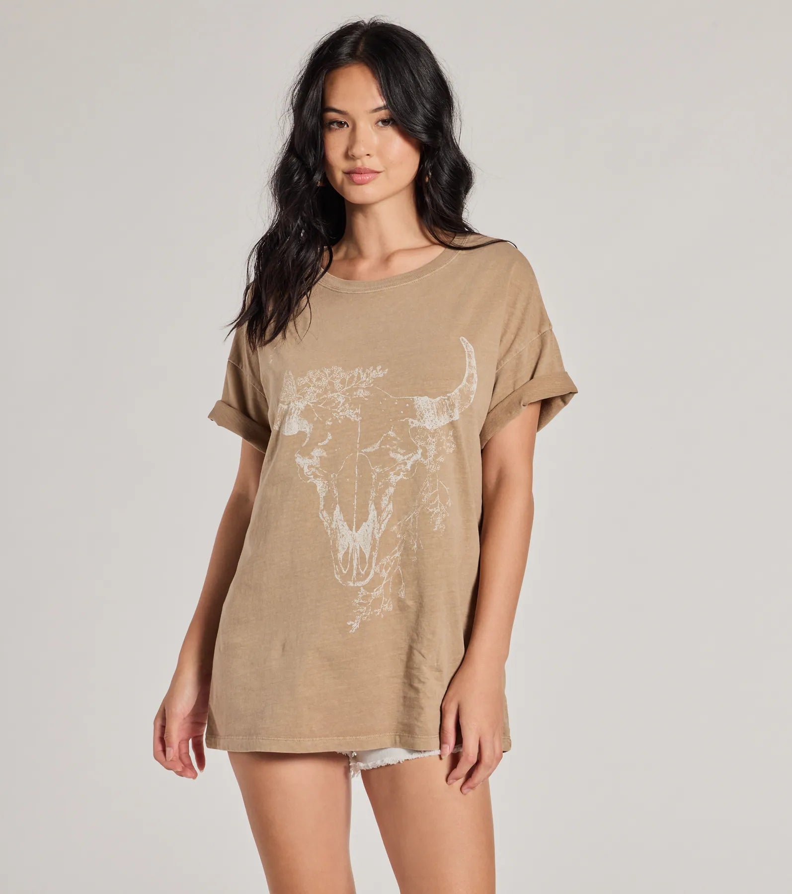 Boho Babe Longhorn Oversized Graphic Tee