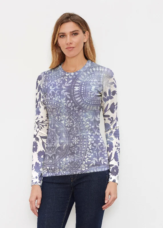 Medallion Flower (13453) ~ Butterknit Long Sleeve Crew Top