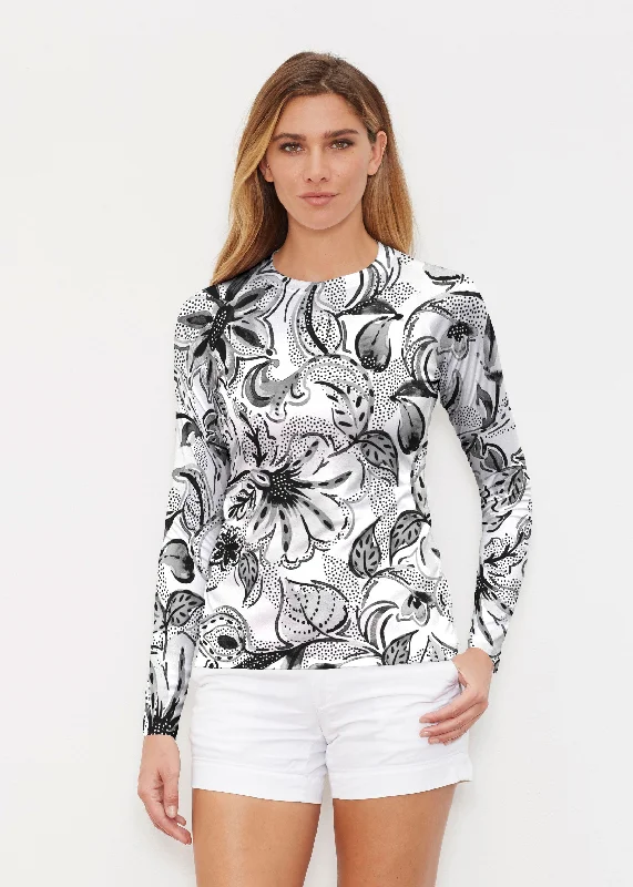 Baltic Watercolor Black (7697) ~ Long Sleeve Rash Guard