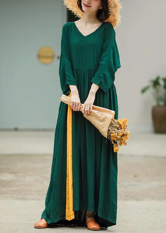 Luxy Green Loose Maxi Dress Caftans