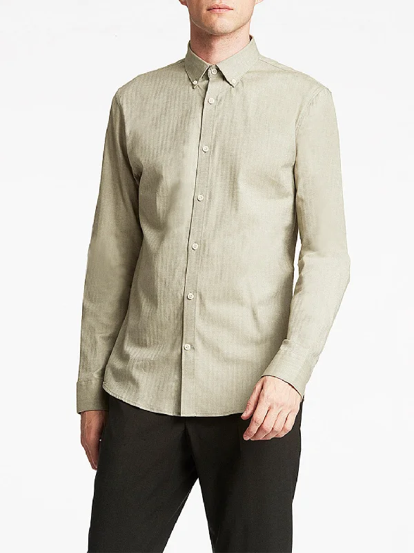 Lindbergh Green Striped Slim Fit Shirt