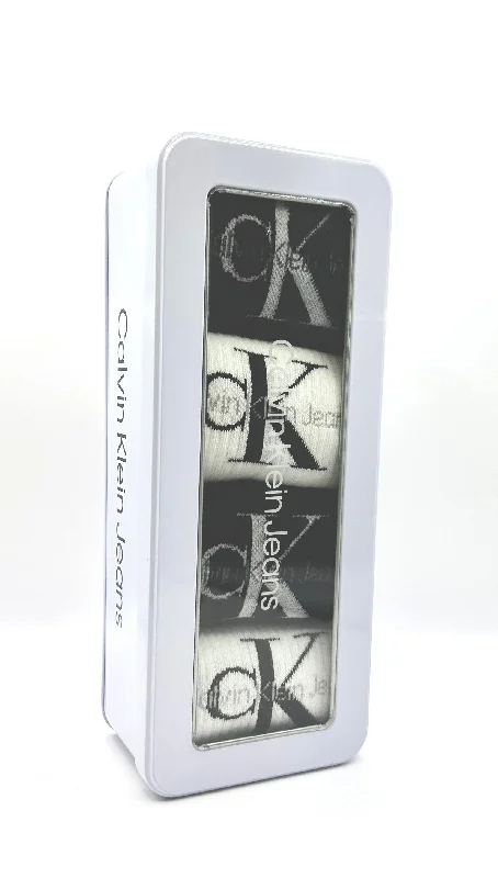 Calvin Klein® Jeans Men's Cotton 4 Pair Pack Gift Tin - Black White Combo