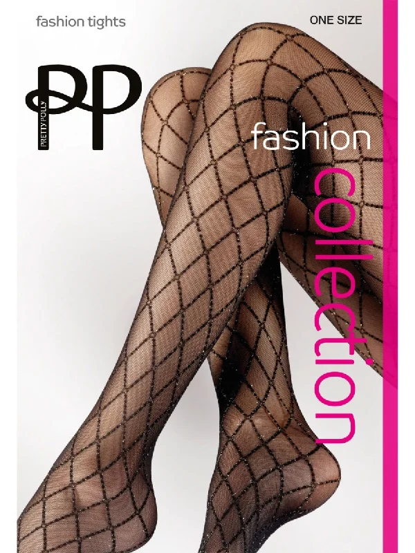 Pretty Polly Gold Sparkle Diamond Mesh Tights