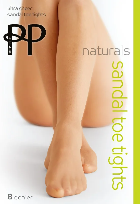 Pretty Polly Naturals 8 Denier Sheer Sandal Toe Tights (not open toe)